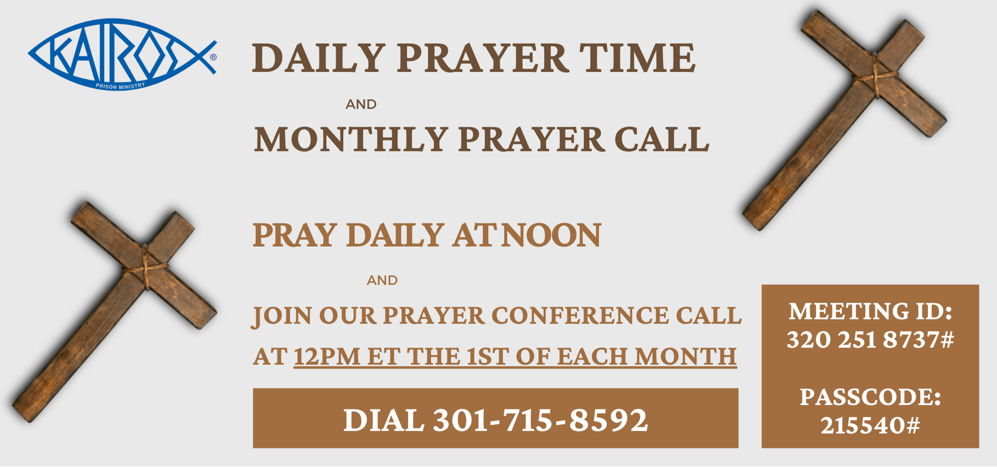 Daily prayer time at noon and monthly prayer call details